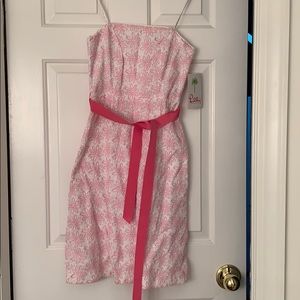 Lilly Pulitzer pink and white eyelet dress
